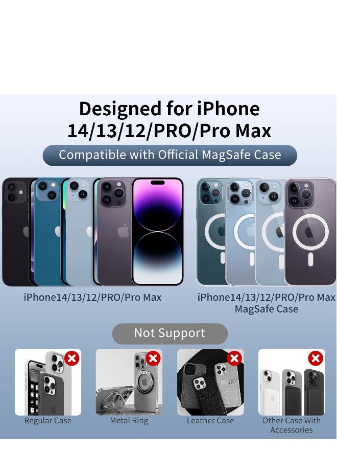 Mag Safe Magnetic Wireless Car Charger Holder for iPhone 15W Quick Charge Vent Hole Phone Holder for iPhone 14/14 Pro/14 Max/13/13 Pro/13 Pro Max/ 12/12Pro/Mini Phone Holder Car Accessories Gray  - Image 3
