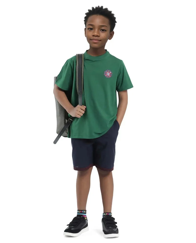 Rare Ones Rare Ones Kids Kyte-B Navy Cotton Button And Zip Closure Solid Regular Fit Shorts