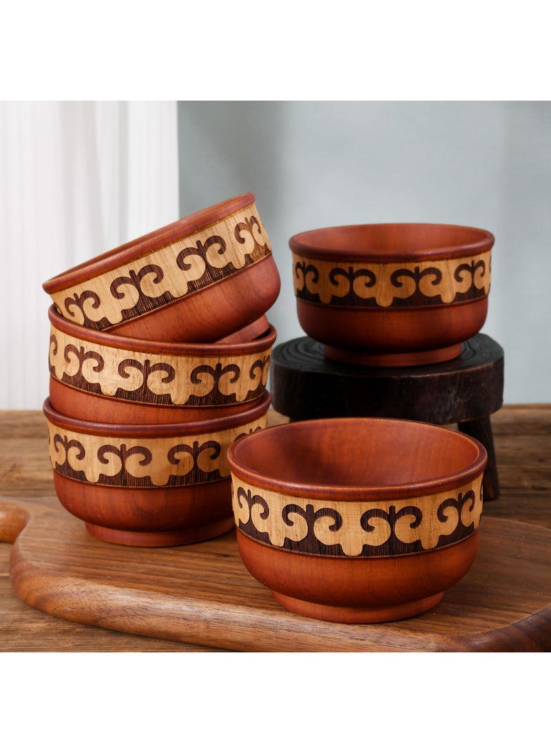 general 5-Piece Wooden Bowl Wooden Milk Tea Bowl  - Image 1