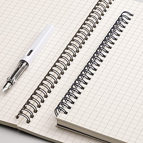 EMSHOI Graph Spiral Notebook 4 Pack, A5 Graph Paper Notebook/Journal, Waterproof PVC Cover, 100GSM Thick Paper, with Free Sticky Notes, 80 Sheets/160 Pages Per Book, 5.7" x 8.22", Coffee Blue - Image 4