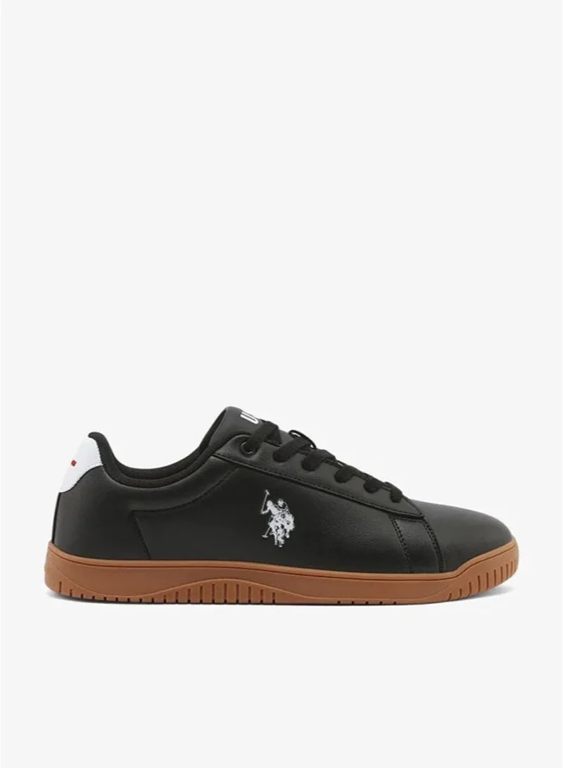 USPA Men's Casual Sneakers – Black | Classic Lace-Up Lifestyle Shoes with Durable Gum Sole