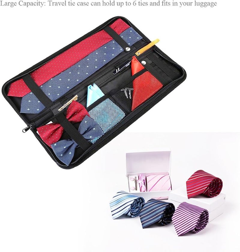 Excefore Travel Tie Case, Men Tie Case Organizer, Gift For Men, Stored Cufflinks And Small Accessories, Necktie Storage Box, Wrinkle-Free Travel Storage, Business Gifts - Image 5