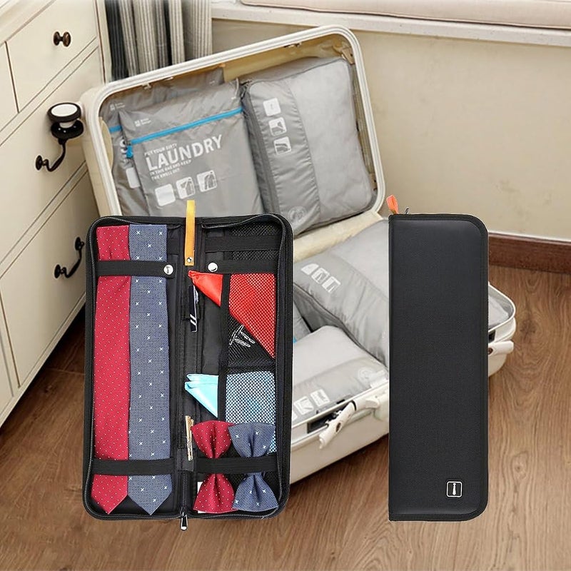Excefore Travel Tie Case, Men Tie Case Organizer, Gift For Men, Stored Cufflinks And Small Accessories, Necktie Storage Box, Wrinkle-Free Travel Storage, Business Gifts - Image 3