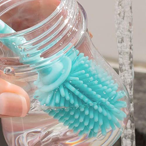 Chicco Baby Feeding Bottle Cleaning Brush with Easy Grip Handle, Soft Nylon Bristles for 360 Degree Cleaning - Image 3