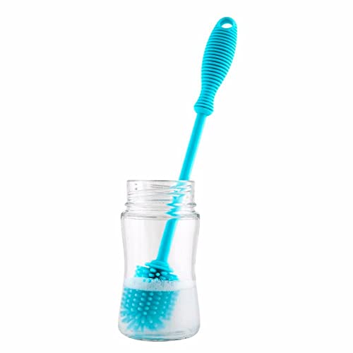 Chicco Baby Feeding Bottle Cleaning Brush with Easy Grip Handle, Soft Nylon Bristles for 360 Degree Cleaning - Image 2