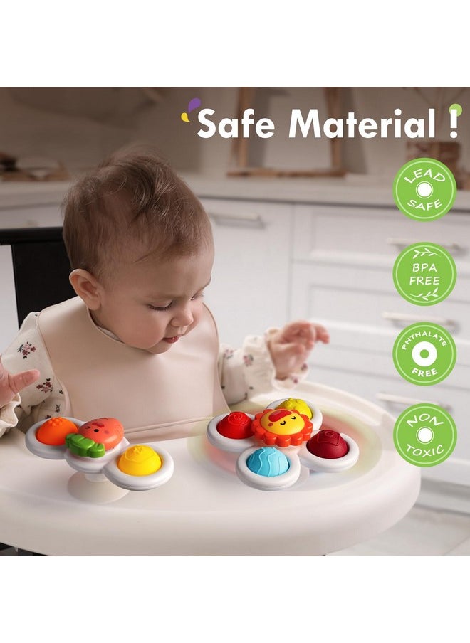 ALASOU 3Pcs Pop Suction Cup Spinner Toys For 1 Year Old Boy Girl|Novelty Spinning Tops Bath Toys Age 1-2|Sensory Baby Toys Stocking Stuffers For Toddlers 1-3|12 18 Months Boy Birthday Gift For Infant  - Image 2