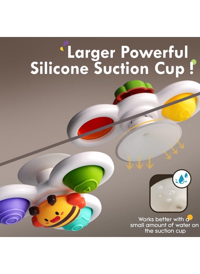 ALASOU 3Pcs Pop Suction Cup Spinner Toys For 1 Year Old Boy Girl|Novelty Spinning Tops Bath Toys Age 1-2|Sensory Baby Toys Stocking Stuffers For Toddlers 1-3|12 18 Months Boy Birthday Gift For Infant  - Image 3