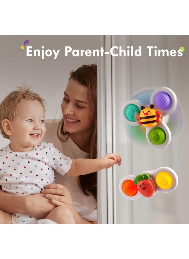 ALASOU 3Pcs Pop Suction Cup Spinner Toys For 1 Year Old Boy Girl|Novelty Spinning Tops Bath Toys Age 1-2|Sensory Baby Toys Stocking Stuffers For Toddlers 1-3|12 18 Months Boy Birthday Gift For Infant  - Image 4