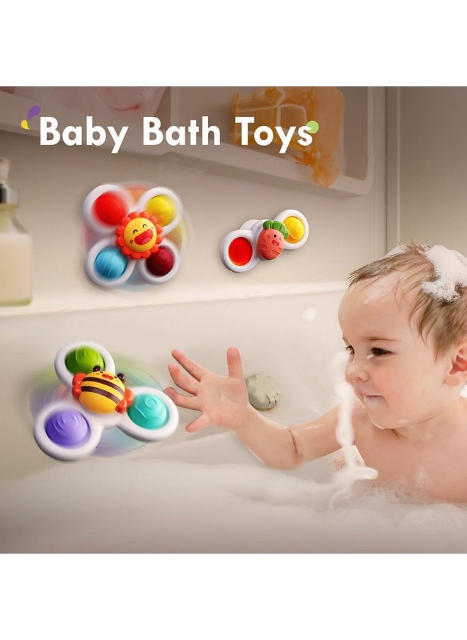 ALASOU 3Pcs Pop Suction Cup Spinner Toys For 1 Year Old Boy Girl|Novelty Spinning Tops Bath Toys Age 1-2|Sensory Baby Toys Stocking Stuffers For Toddlers 1-3|12 18 Months Boy Birthday Gift For Infant  - Image 5