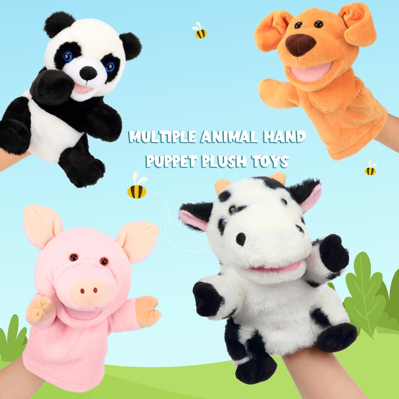 Easfan Cow Hand Puppet with Movable Mouth Interactive Storytelling Cute Soft Cow Plush Toy Creativity and Imagination Christmas Birthday Gifts for Toddlers Kids,9â€™â€™ - Image 4
