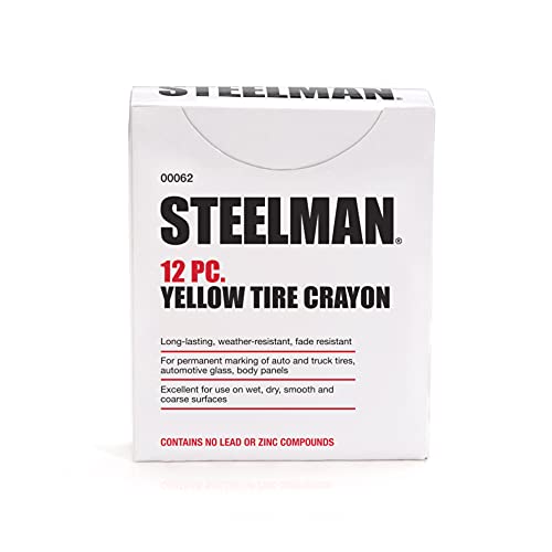Steelman Yellow Tire Marking Crayons for Mechanics, Marks Damage on Wet and Dry Tires, Box of 12 - Image 4