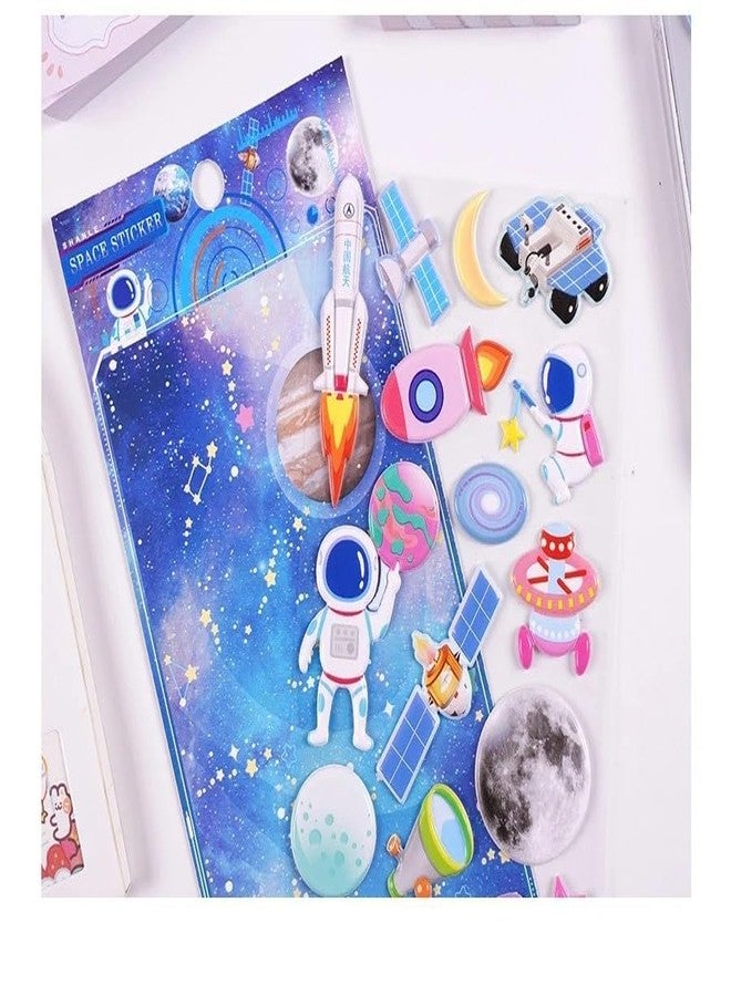SWADEC 3D Puffy Stickers for Kids Boys Girls Self Adhesive Sticker Scrap Book Decoration Office Stationery for Boys & Girls (Pack of 6) (Space Theme) - Image 5