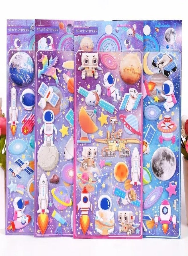SWADEC 3D Puffy Stickers for Kids Boys Girls Self Adhesive Sticker Scrap Book Decoration Office Stationery for Boys & Girls (Pack of 6) (Space Theme) - Image 1