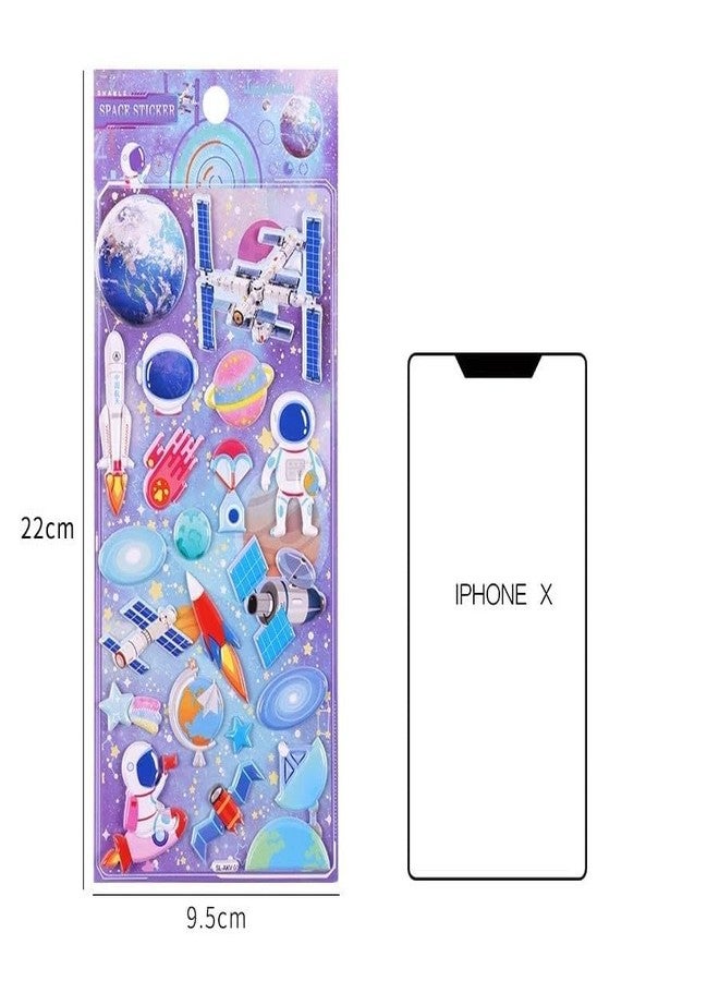 SWADEC 3D Puffy Stickers for Kids Boys Girls Self Adhesive Sticker Scrap Book Decoration Office Stationery for Boys & Girls (Pack of 6) (Space Theme) - Image 3