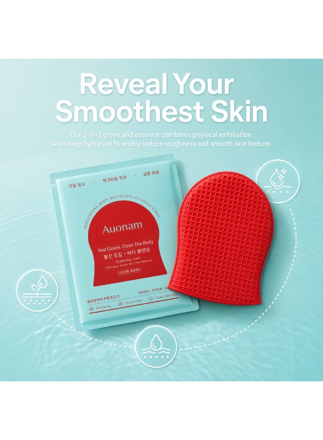 Pack of 5  Auonam Premium Exfoliating & Moisturizing Body Gloves - Deep Cleansing & Smoothing Spa Scrubsuitable for body scrubbing, dermatitis and self-tanning removal. Smooth the skin surface easily - Image 2