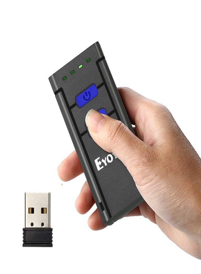 Eyoyo Mini 1D Wireless Barcode Scanner Bluetooth,3-in-1 Bluetooth&2.4G Wireless&Wired Connection, Portable Inventory Bar Code Reader Compatible with iPhone, Android, Windows, Mac Tablets or Computers - Image 1