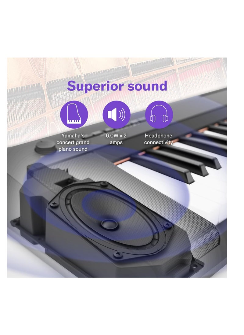 YAMAHA - بيانو ياماها بياجيرو الرقمي المحمول للغاية بـ 61 مفتاحًا، أسود (NP15WH) - Image 1