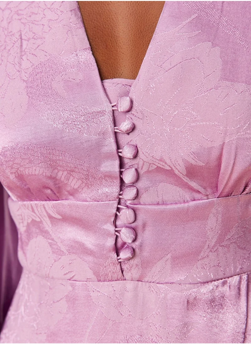 trendyol Balloon Sleeve Button Detail Dress