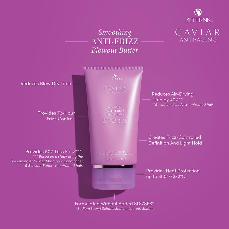 Alterna Caviar Anti-Aging Smoothing Anti-Frizz Blowout Butter, | Protects Hair from Heat Styling and Humidity | Sulfate Free , 5.07 Fl Oz (Pack of 1) - Image 1