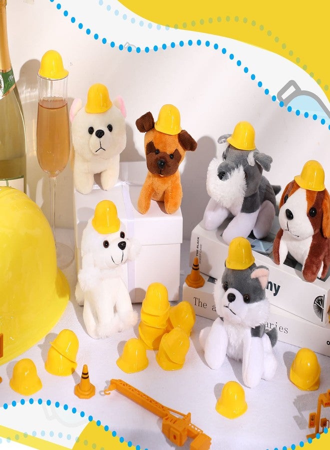 Sratte 50 Pcs Miniature Construction Hat Mini Construction Toy Doll Hats Plastic Miniature Bottle Topper for Party(Yellow) - Image 3