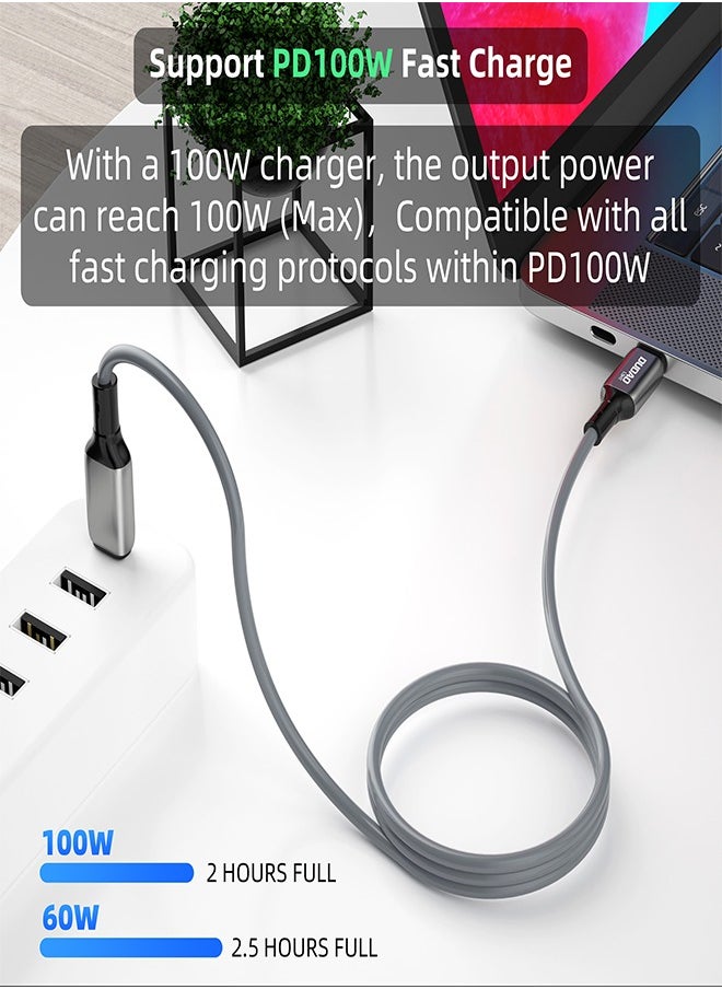 Type C Cable Fast Charger 100W 1M, PD Fast charging Cable USB C to USB C, for supports all TYPE-C interface devices, Balck