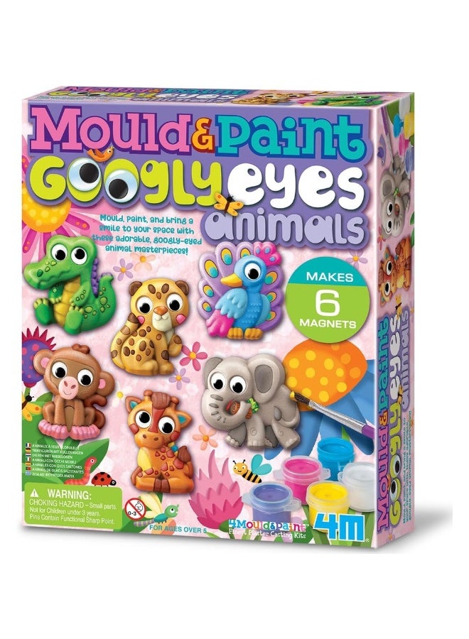 4m 4M - Mould & Paint Googly Eyes Animals 6 Magnets - 04800 - Image 1
