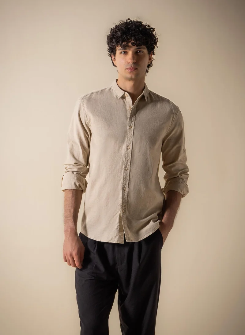 MIDWEIGHT LINEN BLEND SHIRT