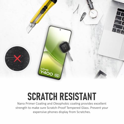 SupCares Tempered Glass for Vivo Y400 (6.67 Inch) With Installation Kit | Military-Grade Gorilla Screen Protector | Edge to Edge Coverage | Black - Image 5
