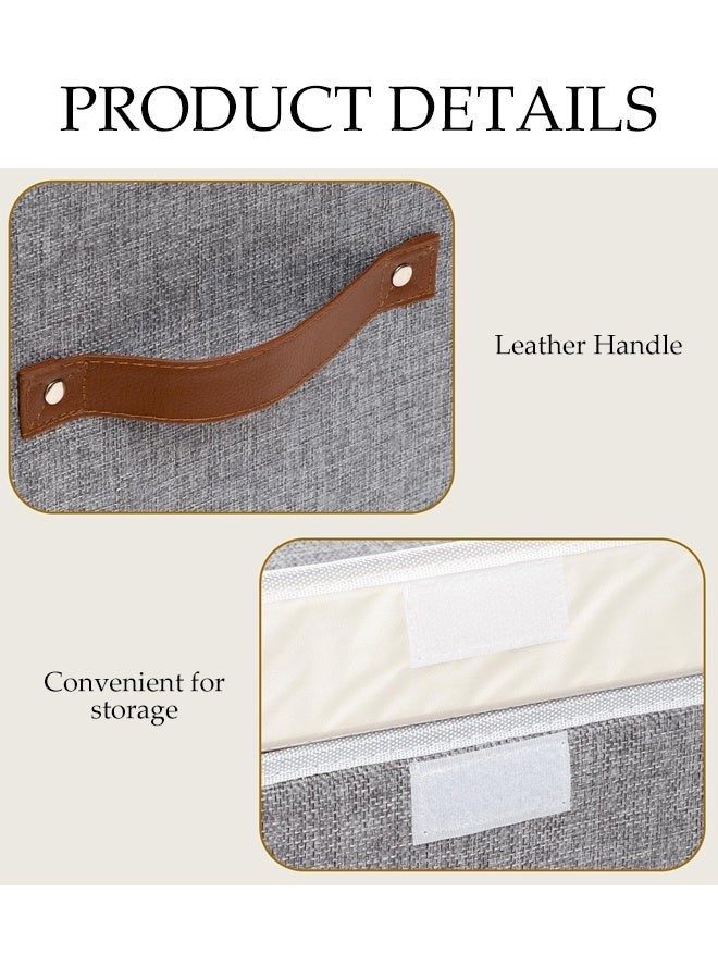 DUNISO Storage Boxes, Set of 3 Grey Collapsible Storage Bins Fabric Organizer Cubes with Handles，Cube Clothes Organizer Basket ，Suitable for Shelves Closet and Home Organization - Image 3