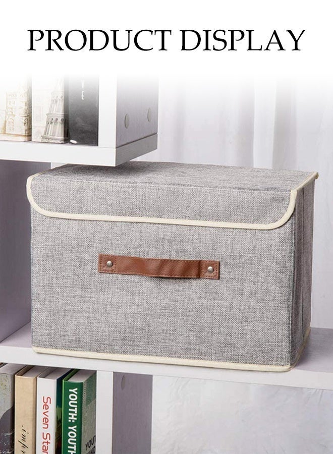 DUNISO Storage Boxes, Set of 3 Grey Collapsible Storage Bins Fabric Organizer Cubes with Handles，Cube Clothes Organizer Basket ，Suitable for Shelves Closet and Home Organization - Image 4