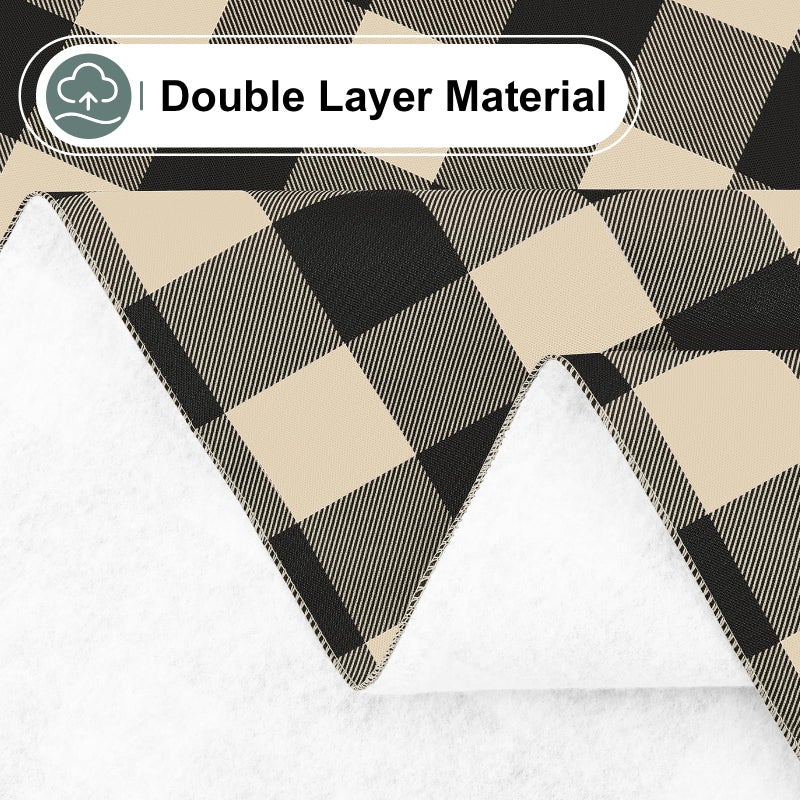 misaya Rectangle Waterproof Vinyl Table Cloth, Buffalo Flannel Backed Tablecloth, Wipeable Plastic Table Cover for Dinner, Kitchen, Outdoor (60" x 84", Black and Beige) - Image 4