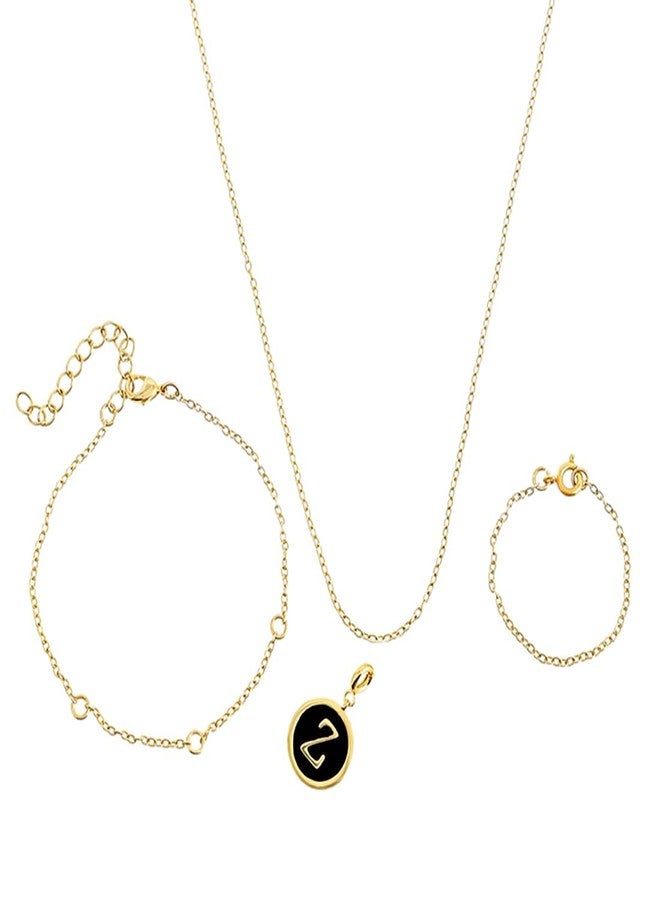 VOYLLA Valentine's Day Collection Alphabet Z Black Enamel Charm|Valentine Gift For Her|Gift For Wome|Gift For Her| - Image 1