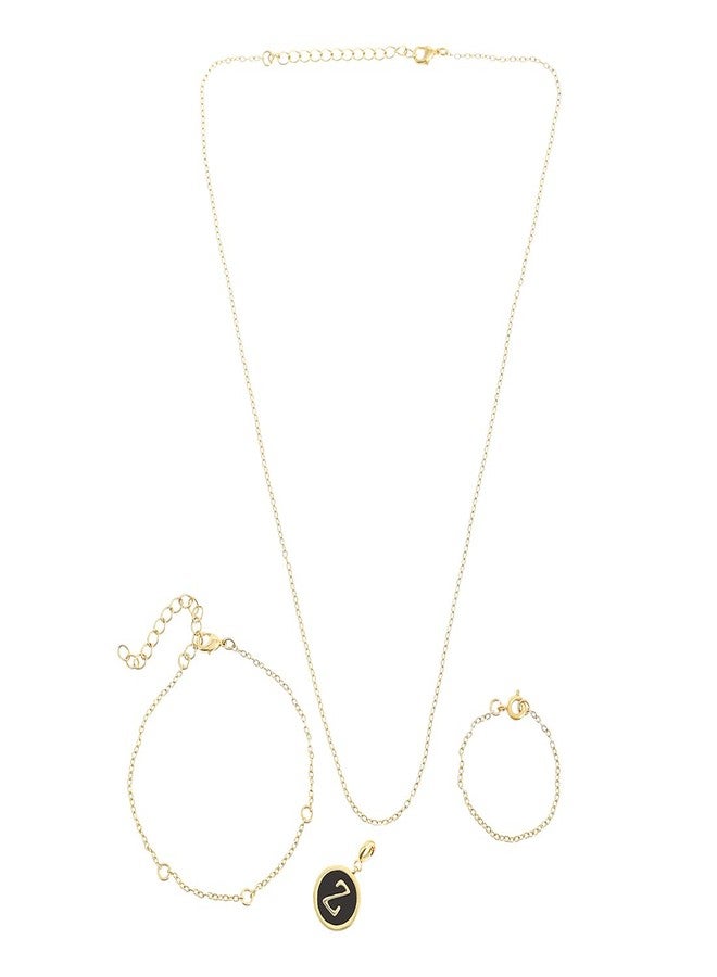 VOYLLA Valentine's Day Collection Alphabet Z Black Enamel Charm|Valentine Gift For Her|Gift For Wome|Gift For Her| - Image 4