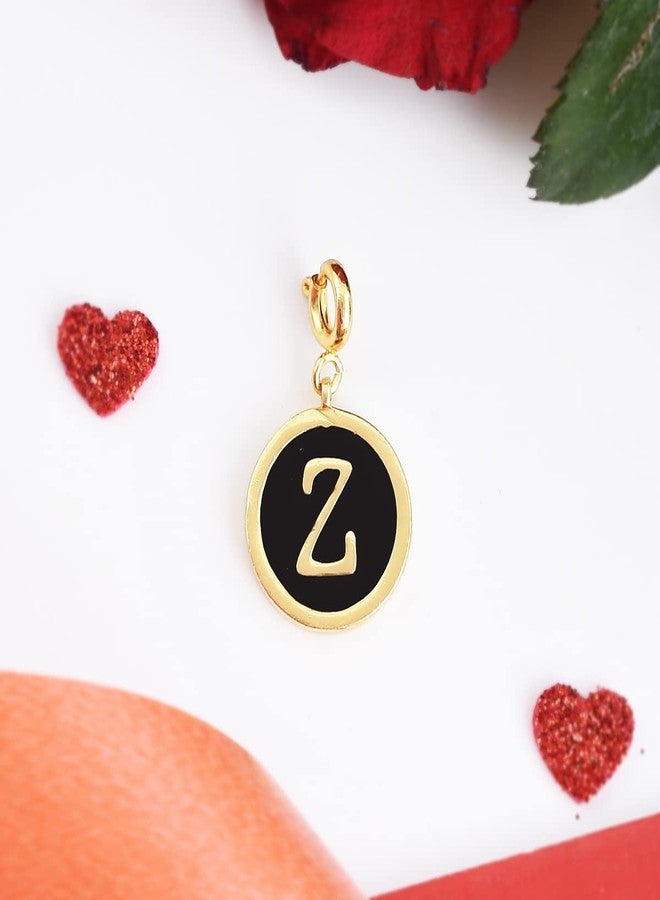 VOYLLA Valentine's Day Collection Alphabet Z Black Enamel Charm|Valentine Gift For Her|Gift For Wome|Gift For Her| - Image 2
