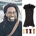JIAJIA Teresa 10 Inch 0.8cm Width Loc Extension Human Hair Natural Black 70 Strands Full Hand-made Permanent Locs Extensions Can Be Dyed and Bleached for Men/Women/Kids Real Dreadlock Extensions Human Hair - Image 2