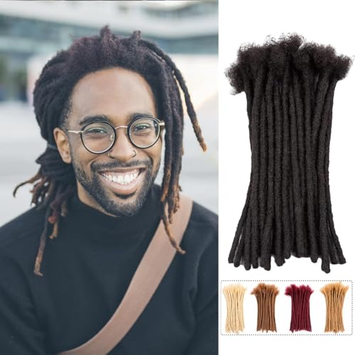JIAJIA Teresa 10 Inch 0.8cm Width Loc Extension Human Hair Natural Black 70 Strands Full Hand-made Permanent Locs Extensions Can Be Dyed and Bleached for Men/Women/Kids Real Dreadlock Extensions Human Hair - Image 1