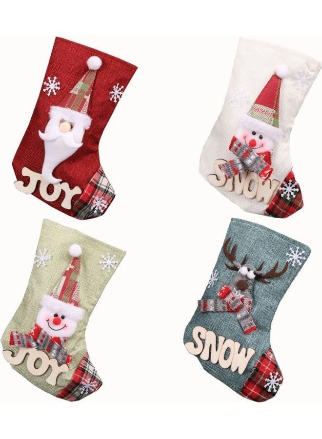NIBEMINENT 4-Piece Candy Socks Decoration Gift Bag Multicolour - Image 2