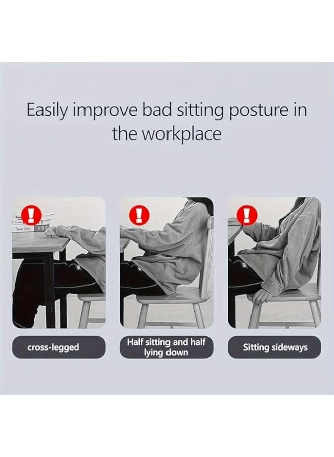Generic - Heavy Duty Ergonomic Chair with Back and Lumbar Support, Posture Corrector Pillow for Lower Back Pain Relief, Compressed Seat for Home, Office and Car, Ergonomic Design, Black - Image 1