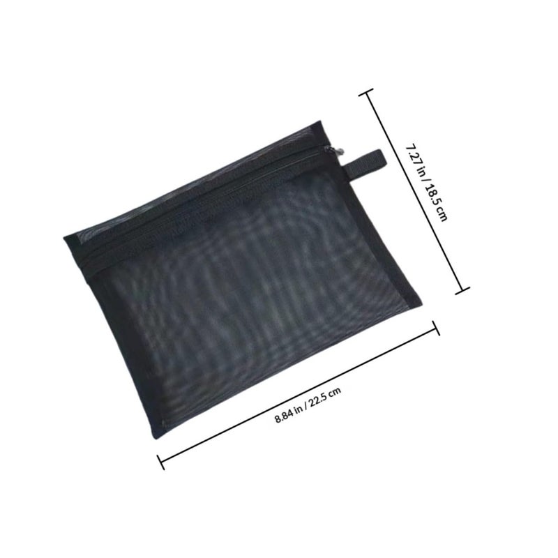 3 Pcs Mesh Makeup Bag Set Large Medium Small Travel Cosmetic Organizer Zipper Pouch - Image 3