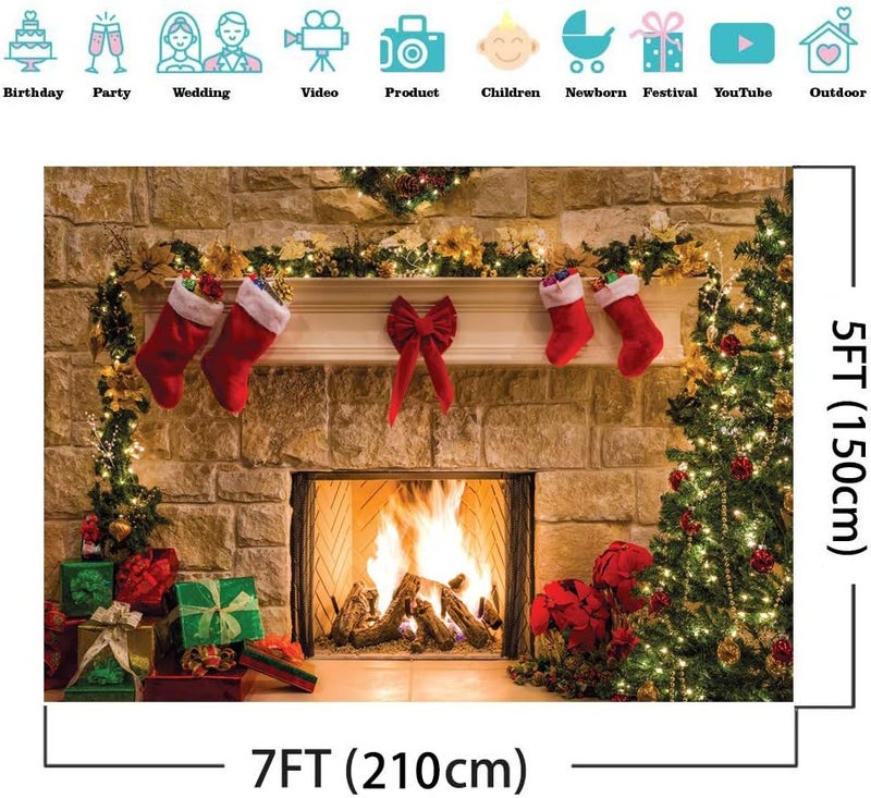 BPA 7x5FT Merry Christmas Backdrop for Holiday Decor - Image 3