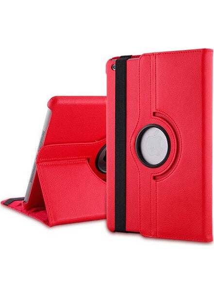 Wowacs - Apple Apple iPad 5th generation 2017 9.7 Inch A1822, A1823 Case Covered Tablet Case with Rotatable Stand Red - Image 1