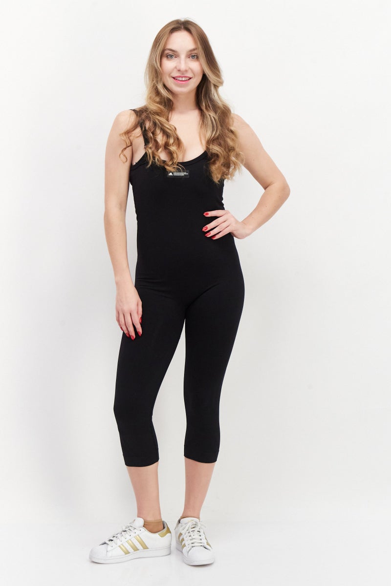 Adidas Women Sportswear Fit Sleeveless Training Onesie Jumpsuit, Black - Image 1
