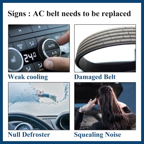 Baufon 12576447 AC Belt for Chevy Tahoe Suburban Silverado Avalanche Express, Cadillac Escalade, GMC Savana Sierra 1500 2500 3500 Yukon Denali, Hummer H2 Air Conditioning Conditioner Belt - Image 3
