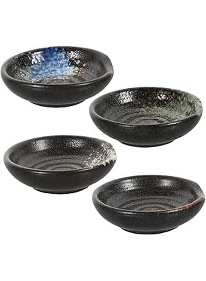 Ceramic Soy Sauce Dishes Set Of 4 Small Japanese Style Seasoning Bowls For Home Use - Image 1