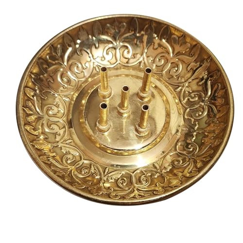 Mkd2 Rise Brass Incense Stick Holder, Agarbatti Stand with Ash Catcher, Gold, 4 Inch, Best for Puja, Pooja Room, Mandir, Temple, Home & Office Decoration. - Image 5