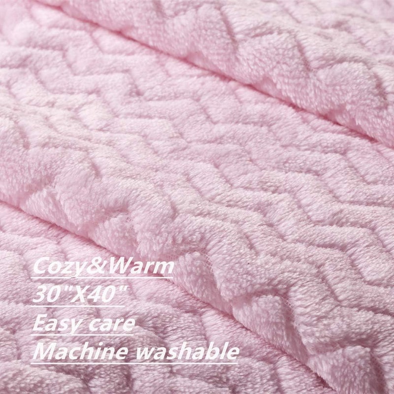 30''X40'' Soft Cozy Warm Baby Blankets for Boys Girls Solid Color - All Season Use - Newborn Essentials (Wave Baby Pink) - Image 2