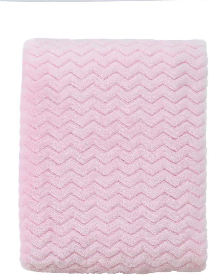 30''X40'' Soft Cozy Warm Baby Blankets for Boys Girls Solid Color - All Season Use - Newborn Essentials (Wave Baby Pink) - Image 1