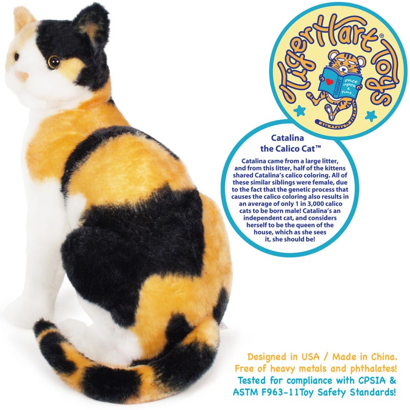 TigerHart Catalina The Calico Cat - 13 Inch Stuffed Animal Plush - Image 3