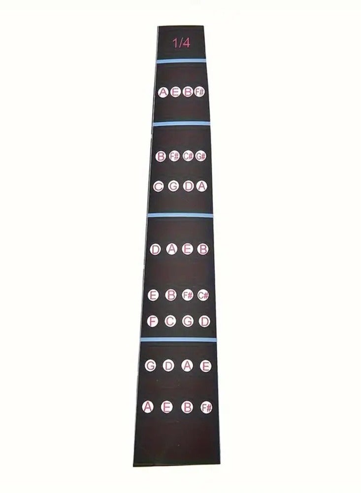 مايك ميوزيك ملصق الكمان، 1/4 ملصق نوتات الكمان، ملصق لوحة أصابع الكمان القابل للإزالة لممارسة المبتدئين، دليل أصابع الكمان، ملصقات إكسسوارات الكمان - Image 1