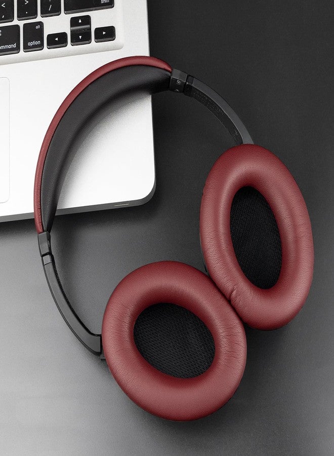 SoloWIT Protein Leather Earpads Cushions for Bose Headphones, Replacement Ear Pads for Bose QuietComfort 15 QC15 QC25 QC2 QC35/Ae2 Ae2i Ae2w/SoundTrue & SoundLink Around-Ear Series - Burgundy&Black - Image 2